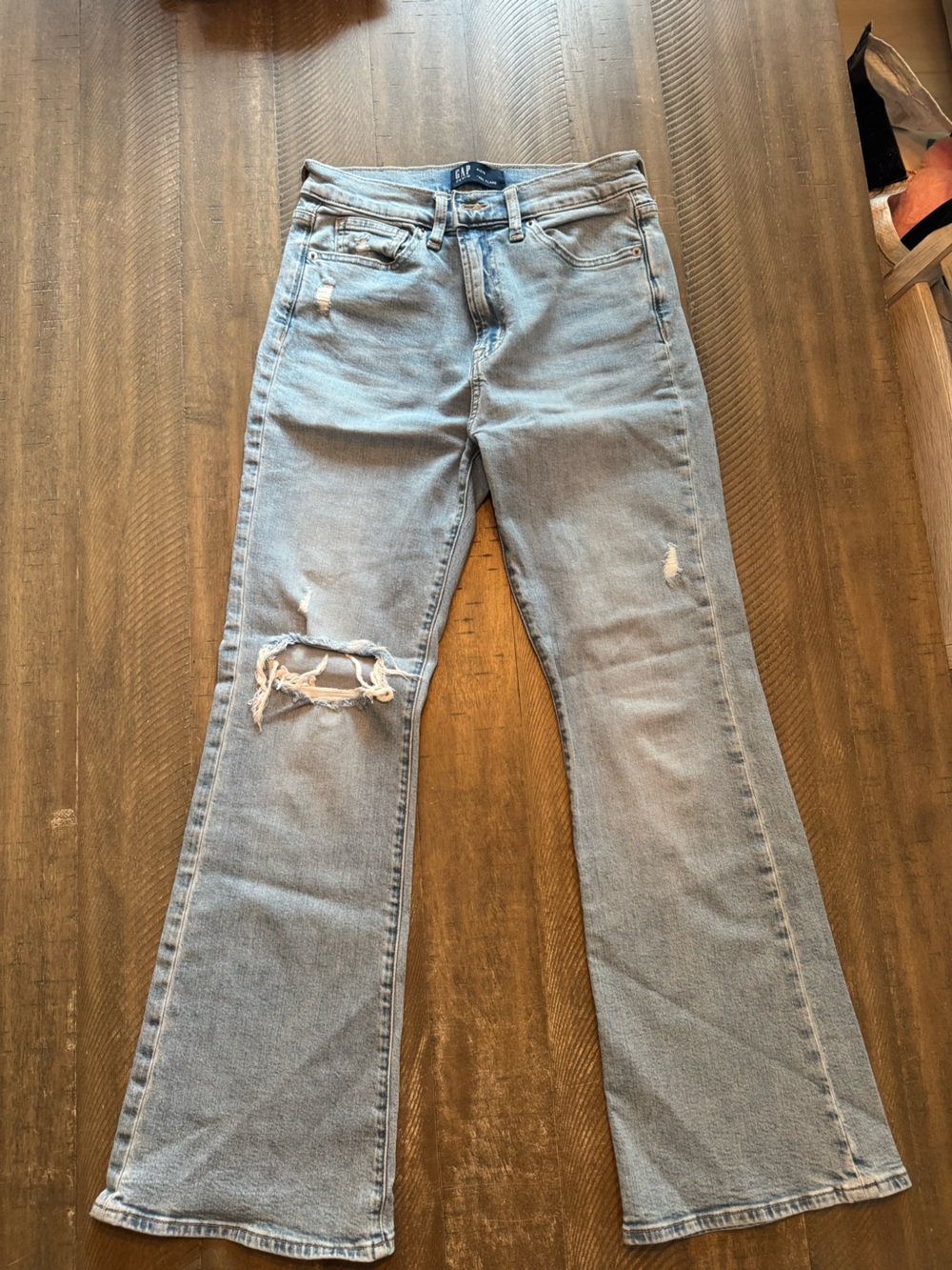GAP Light Blue Distressed 70s Flare Jeans